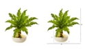 Nearly Natural 16" Fern Artificial Plant in Designer Vase